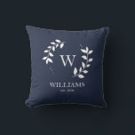 Almofada Marinho Personalizado Azul Azul Inicial<br><div class="desc">Marinho Personalizado Azul Azul Inicial</div>