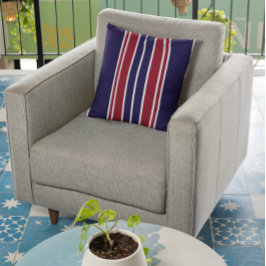 Almofada Marinhos e faixas vermelhas