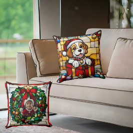 Almofada Marionete de Natal Cachorrinho Vidro Pintado Falso