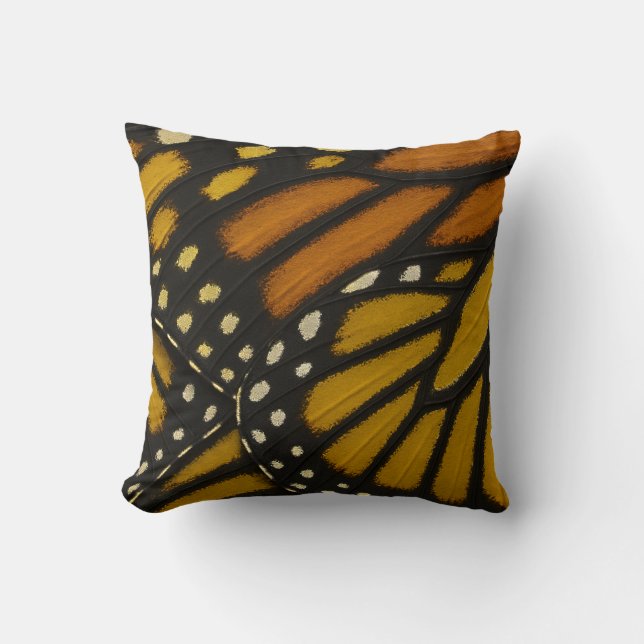 Almofada Mariposa Laranja e Asa de Borboleta Monarca Amarel (Frente)