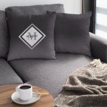 Mármaco de prata preto monograma geométrico