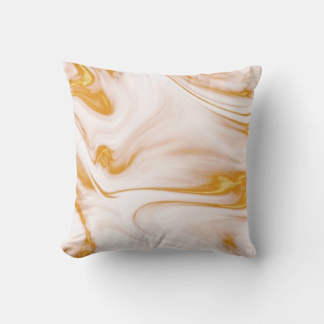 Almofada Mármore Branco Cinza e Dourado (Frente)