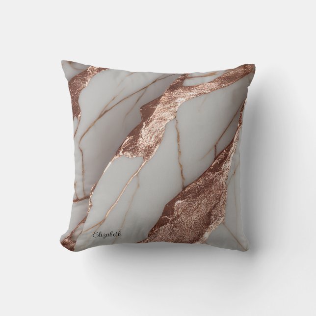 Almofada Mármore Brilhante de Cobre na Moda (Frente)