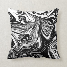 Almofada Mármore Preto e Branco Giratório Elegante Chique M