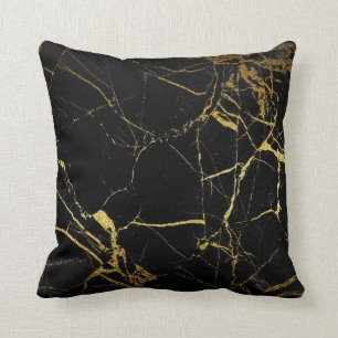 Almofada Mármore preto e Dourado afiado