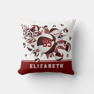 Almofada maroon white sport room raparigas basketball estre