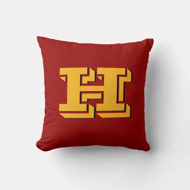 Almofada Maroon & Yellow School Pride Color Style Monogram (Frente)
