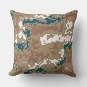 Almofada Marrom abstrato Earth Camouflage