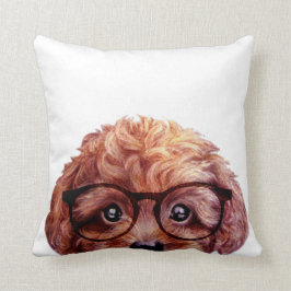 Almofada Marrom avermelhado de caniche de brinquedo com