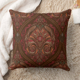 Almofada Marrom Vintage Paisley Mandala - Boho
