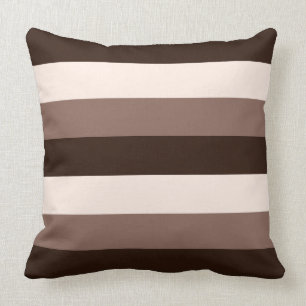 Almofada Marrons & design listrado horizontal do creme
