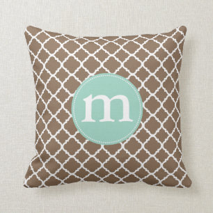 Almofada Marroquino elegante Quatrefoil de Brown