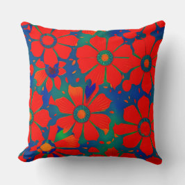 Almofada Marroquino exótico verde-azul-alaranjado-alaranjad