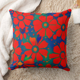 Almofada Marroquino exótico vermelho laranja azul verde tur