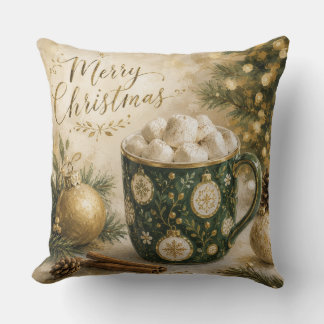 Almofada Marshmallows de Cacau Quente Cozy Green Gold