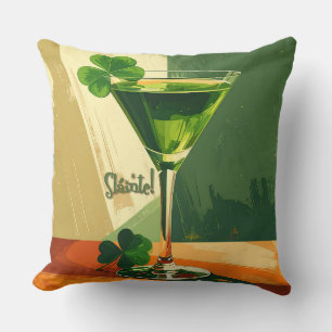 Almofada Martini Shamrock de Meados do Século Sláinte!