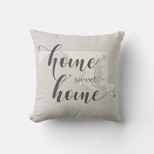 Almofada Maryland - Home Sweet Home Burlap look (Frente)