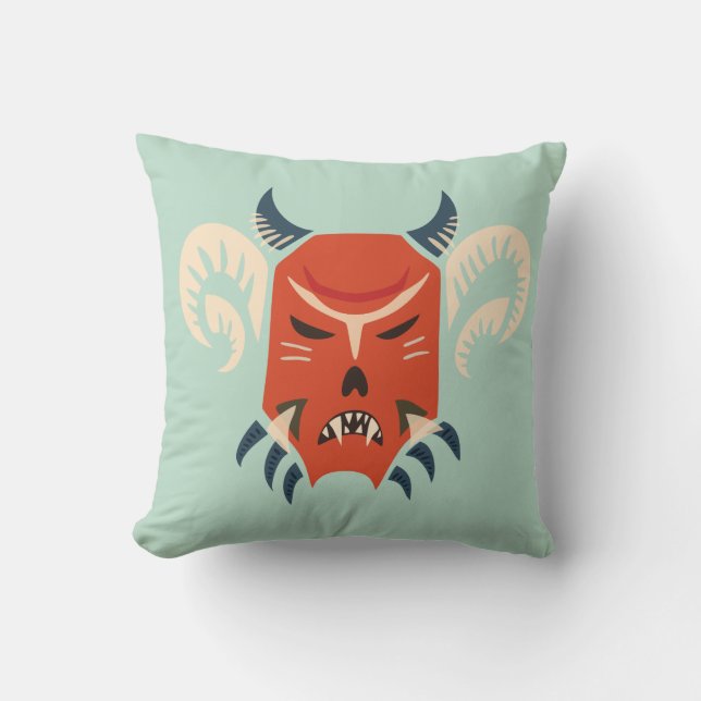 Almofada Máscara de demônio Mau de Halloween (Frente)