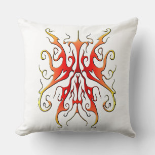 Almofada Máscara Tribal de Design Abstrato Chama Elegante