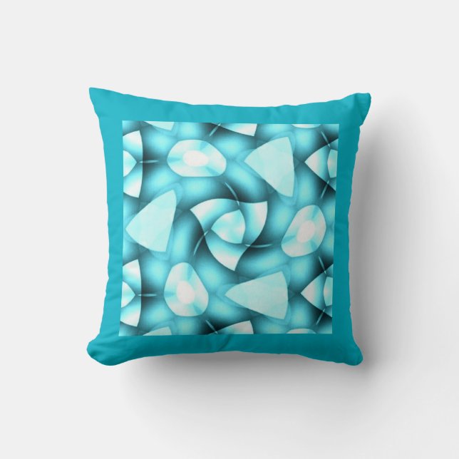 Almofada Máscaras de Geometrics torcido Aqua (Frente)