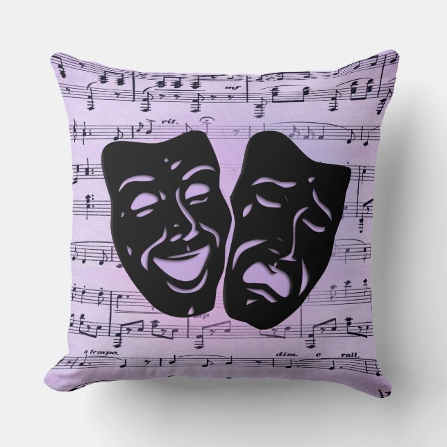 Almofada Máscaras de Música e Teatro Puros (Frente)