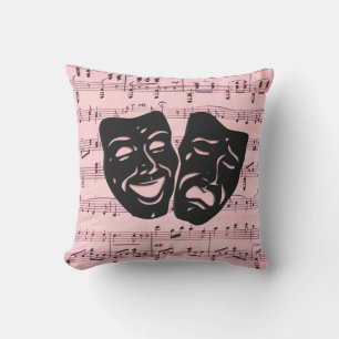 Almofada Máscaras de Música e Teatro Rosa