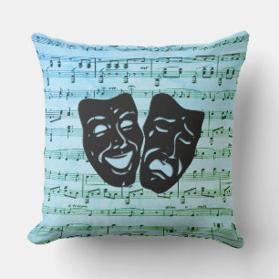 Almofada Máscaras de Teatro de Música Azul Unem Artes