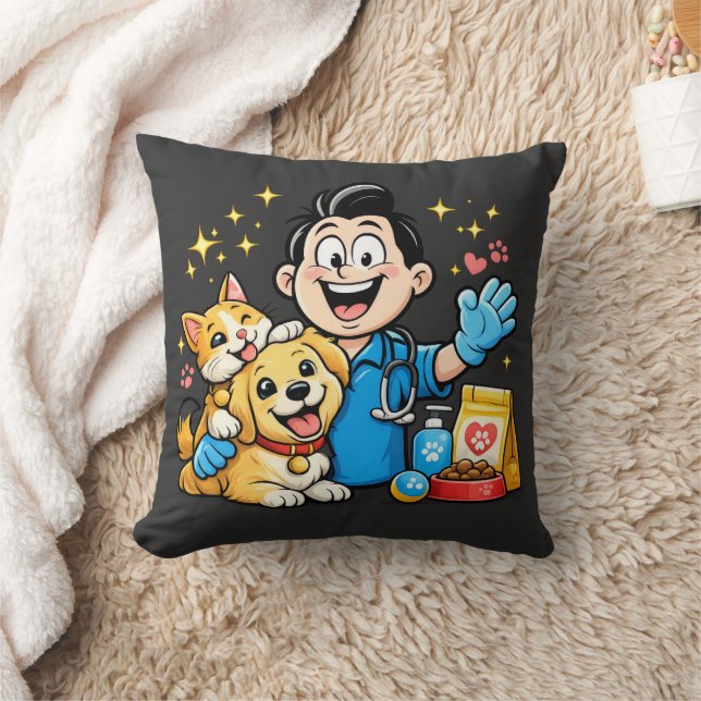 Almofada Mascote de Cuidados Felizes com Animais Desenho An (Cobertor)