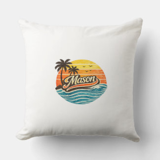 Almofada Mason Retro Sunset Name Design