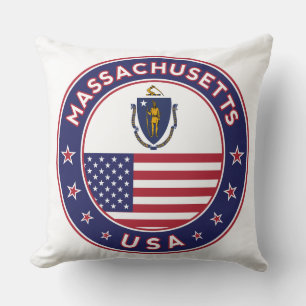 Almofada Massachusetts, adesivo de Massachusetts, capa de t