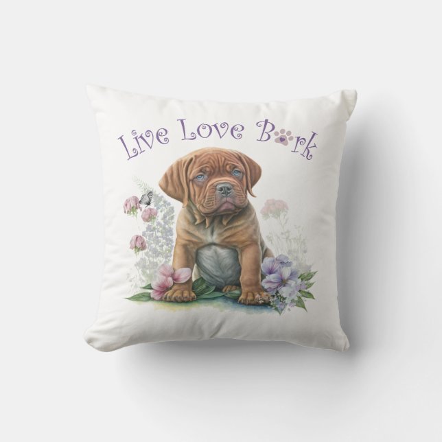 Almofada Mastiff Dog Mãe Floral (Frente)