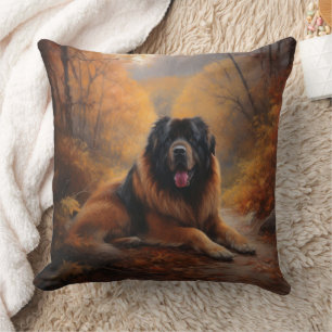 Almofada Mastiff Tibetano no outono deixa cair inspiração