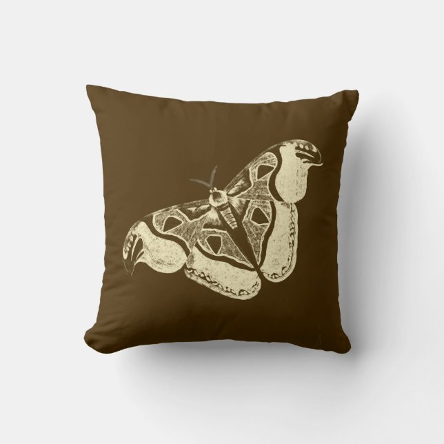 Almofada Mata cigana, castanho de chocolate e bege (Frente)