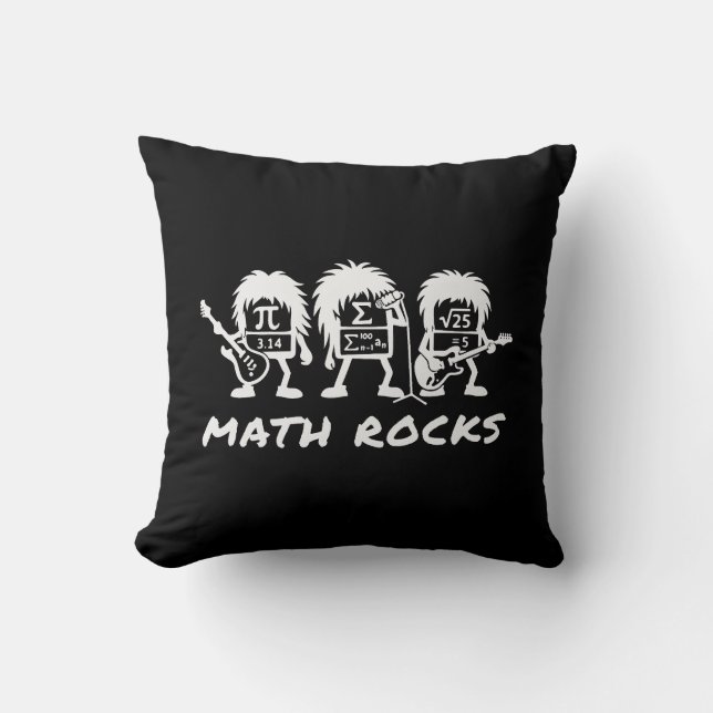Almofada Matemática Rochas Humor de Banda de Rock Acadêmico (Frente)