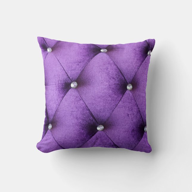 Almofada Matéria têxtil cor-de-rosa roxa chique do estilo (Frente)