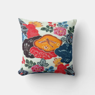 Almofada Matéria têxtil japonesa do quimono do vintage