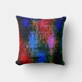Almofada Material azul e vermelho revestido com tinta a óle