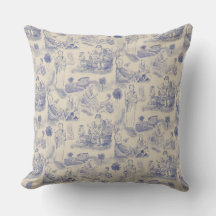 Maternidade Moderna Toile de Jouy em Periwinkle