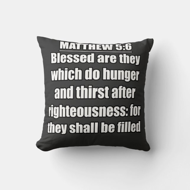 Almofada Mateus 5:6 Bem-aventurados os que têm Fome  (Frente)