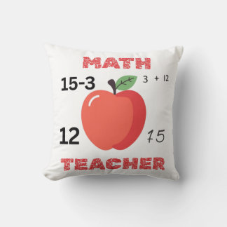 Almofada Math teacher apple design funny math teacher shirt