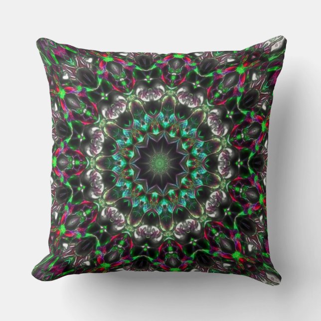 Almofada Matiz brilhante no escuro no caleidoscópio estilo  (Frente)
