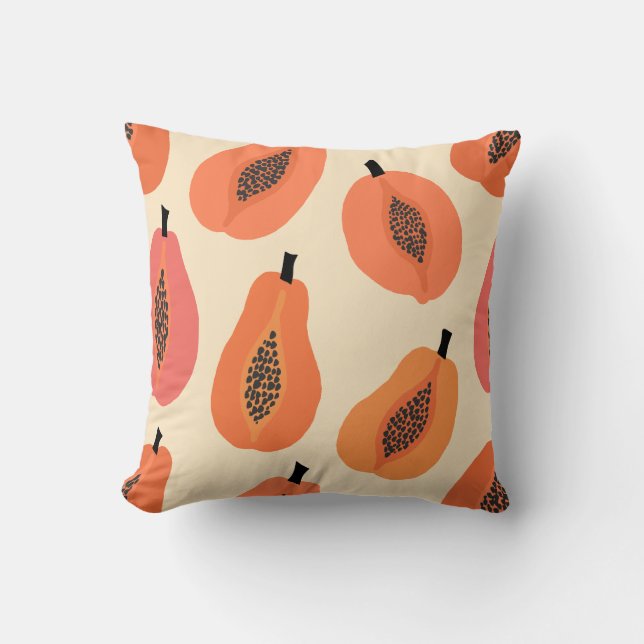 Almofada Matizes De Laranja De Papaya (Frente)