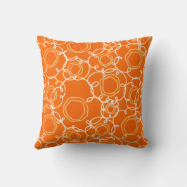 Almofada Matriz Floral Abstrata (Laranja) Arte Refinada
