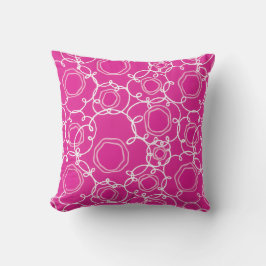 Almofada Matriz Floral Abstrata (Rosa Quente) Arte Refinada
