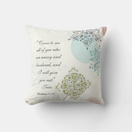 Almofada Matthew 11:28 Venha até mim todos que estão cansad