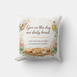 Almofada Matthew 6:11, Messianic Jewish Decor, Bible Verse