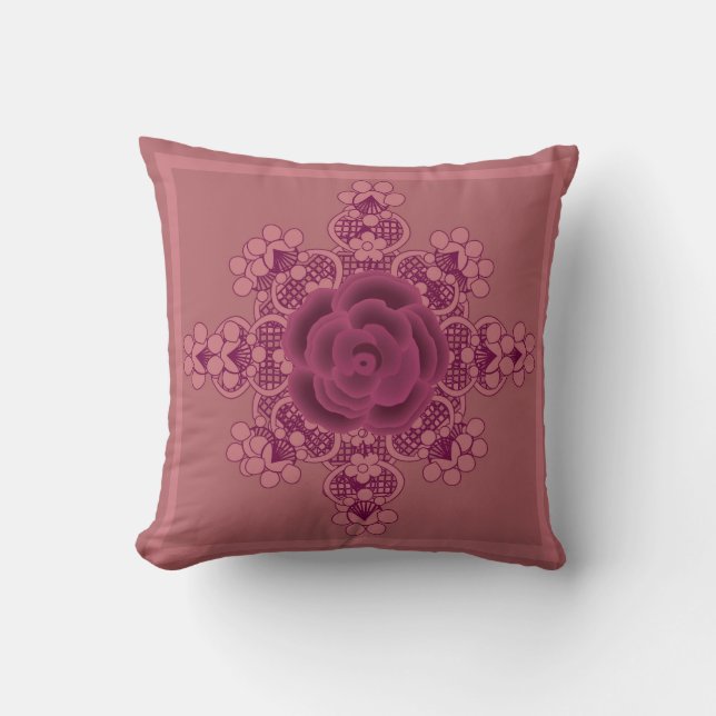 Almofada Mauve Floral Decorative Travesseiro (Frente)