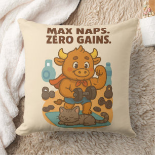 Almofada Max Naps Zero Gains - Bullio Funny Travesseiro dec