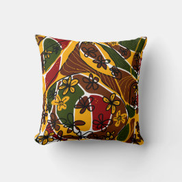 Almofada Máximo Floral Neuro Art - Amarelo castanho