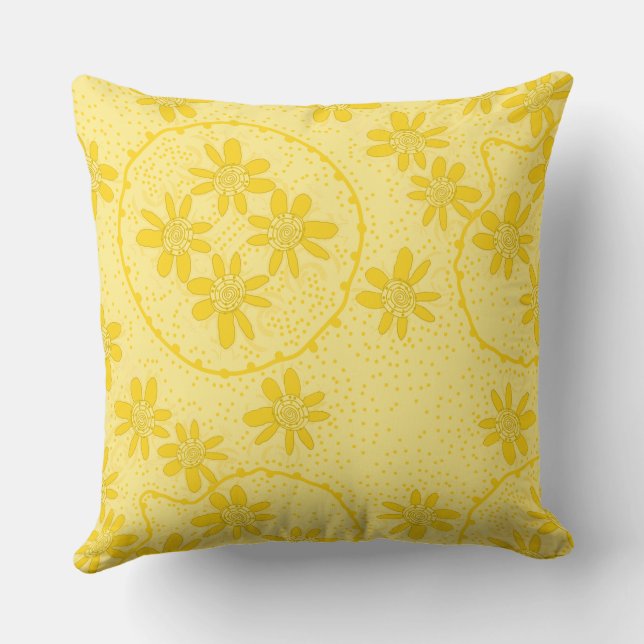 Almofada Maz Floral Bubbles Bolinhas Amarelo (Verso)